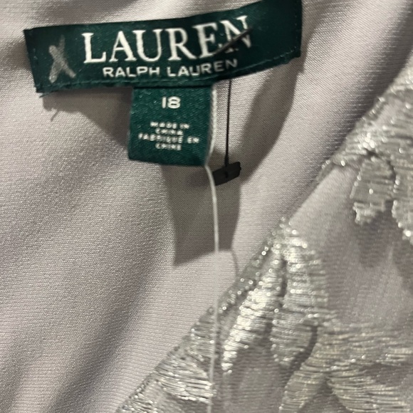 Lauren Ralph Lauren silver special occasion maxi dress. - Picture 5 of 7